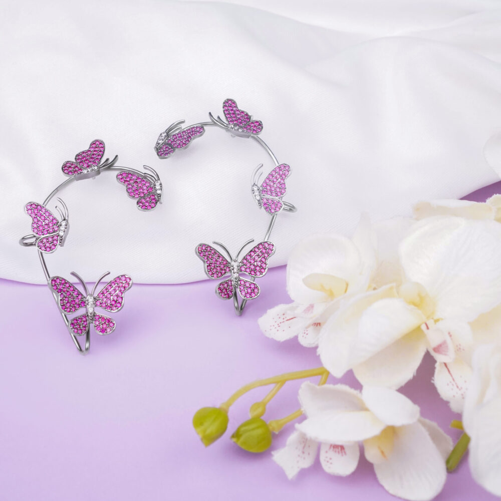 Koren Butterfly Ear Cuff Pink for Girls and Womens