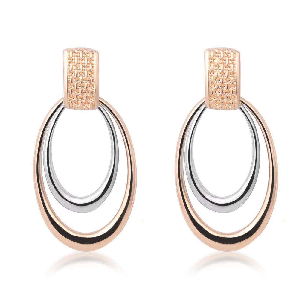 Crystal Pave Oval Drop Earrings