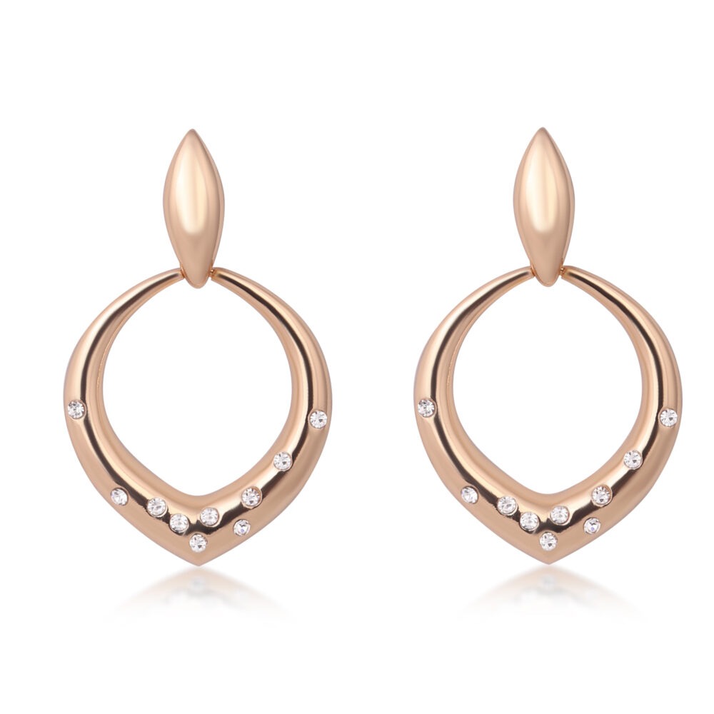Oval Diamond Gold Hoop Earrings