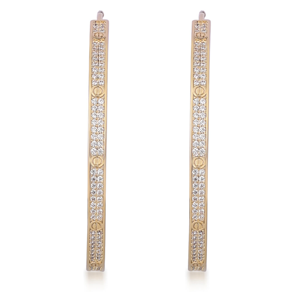 Diamond and Sapphire Inside Out Hoop Earrings