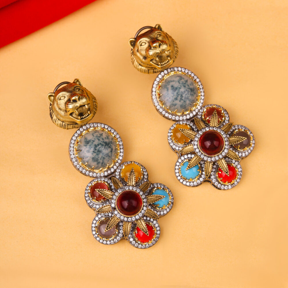 Sabyasachi Fusion Lion Inspired Earrings