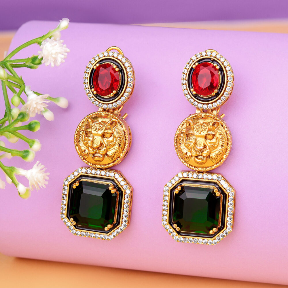 Sabyasachi Animal Inspired Gold Plated Drop Earrings