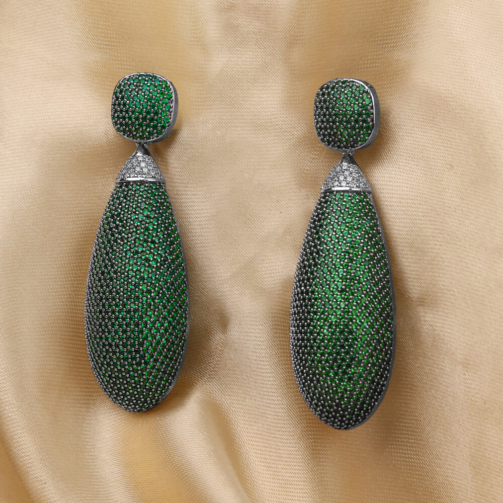 Green Dangler Drop Earrings