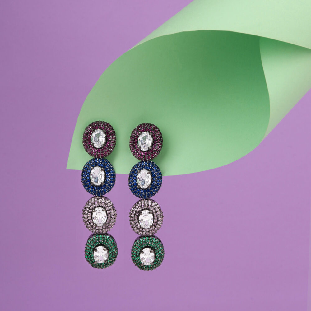 Tropical Twist Multicolored Hoop Earrings