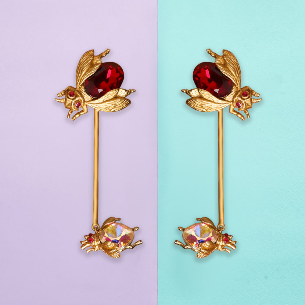 Sparkly Bug Long Earrings